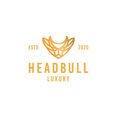 Luxury Head Bull logo design Vector
