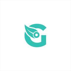 Nature Tech letter G logo design vector template