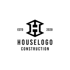 Letter H For House logo design Vector