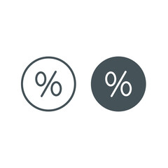 Discount line and glyph icon. Vector graphics, a linear pattern on a white background, eps 10