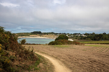 Hiking trail between land and sea in Brittany