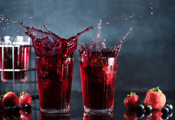 Mixed berry juice splash