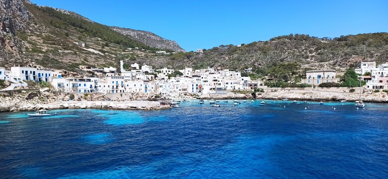 Levanzo Island. Egadi, Sicily, Italy. View from the Sea