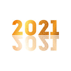 2021 happy new year gold detailed style icon vector design