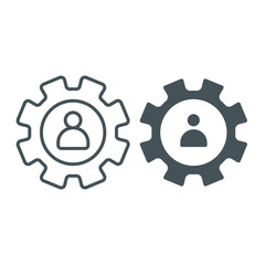 Obraz premium Profil setting line and glyph icon. Vector graphics, a linear pattern on a white background, eps 10