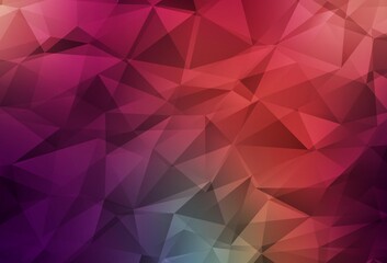 Dark Green, Red vector polygonal template.