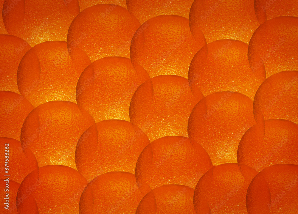 Fototapete orange background with alphabetic letters a to z and numbers 1 to 0