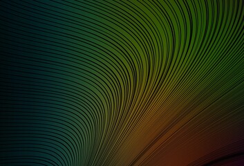 Dark Green, Red vector background with wry lines.