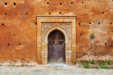 Door to the old town Medina in Rabat, Morocco
