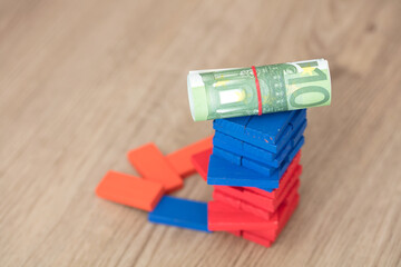Building blocks and euro banknotes