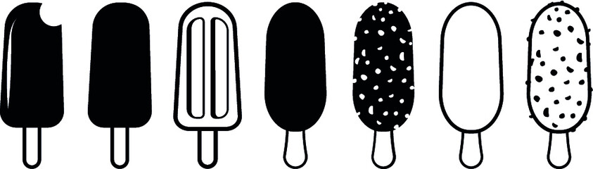 Icecream Popsickle Vector Set