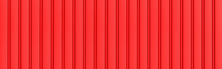 Panorama of Red Corrugated metal background and texture surface or galvanize steel