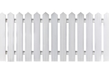 White wood fence isolated on a white background