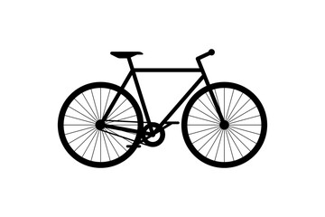 Bicycle black icon. Cycle silhouette sign on white background. Bike city transport vehicle symbol vector eps illustration