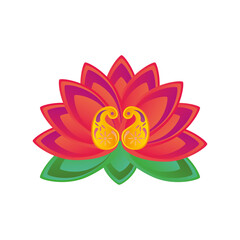 lotus flower indian and detailed style icon vector design
