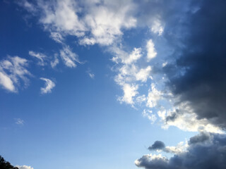 Storm clouds background view from ground surface.