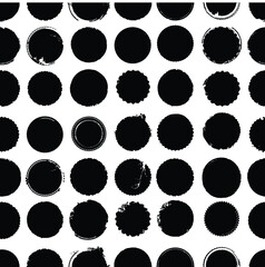 Vector Seamless Pattern.  Geometric Shapes in Grunge Style . Vintage texture.