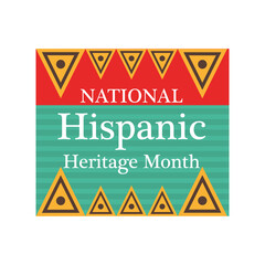 national hispanic heritage month with triangles vector design