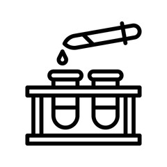 laboratory icon related laboratory test tubes with test dropper vector in lineal style,