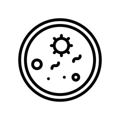 laboratory icon related laboratory viruses with virus plate vector in lineal style,