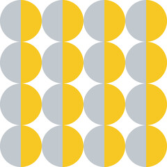 Simple geometric seamless pattern with gray and yellow elements on a white background.