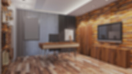 Modern office Cabinet.  3D rendering.   Meeting room. Blank paintings.  Mockup.. Abstract blur phototography