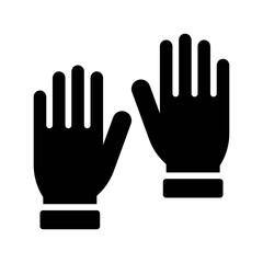 laboratory icon related laboratory medical gloves vector in solid design,
