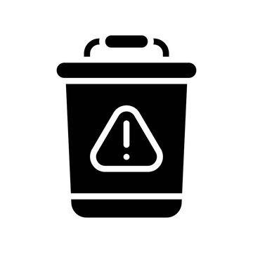 laboratory icon related laboratory basket bin with handle vector in solid design,