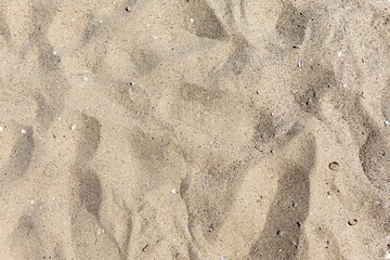 Background and texture of sand close up. Sea coast