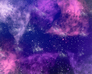 Fototapeta premium Galaxy wallpaper. Stars and nebula background with stardust. Colorful space illustration