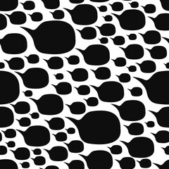 Speech Bubble Shape Black Seamless Pattern Vector