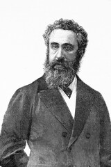 Lord Lytton. First Earl of Lytton. Edward Robert Lytton. British Viceroy and general governor of India, politician and poet, using pseudonym Owen Meredith. 1831-1891. Antique illustration. 1891.