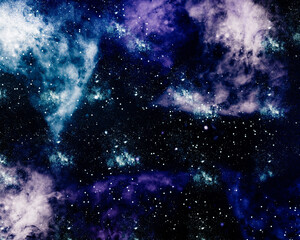 Galaxy wallpaper. Stars and nebula background with stardust. Colorful space illustration