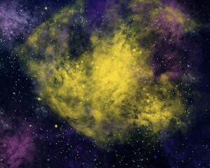 Galaxy wallpaper. Stars and nebula background with stardust. Colorful space illustration