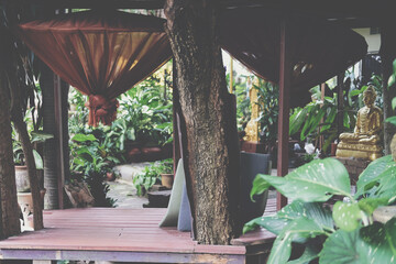 meditation net for meditating in garden