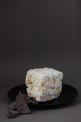 airy meringue cake with cream