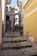 Fototapeta na wymiar Castelmola - Scalinata del centro storico