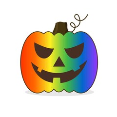 Lgbt rainbow pumpkin. Vector. Halloween symbol. LGBT