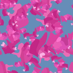 UFO camouflage of various shades of blue, purple and pink colors