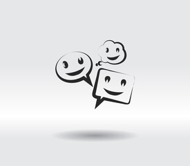 smile talking bubble icon, vector illustration. Flat design