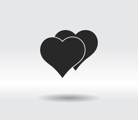 Heart Icon, vector illustration. Flat design