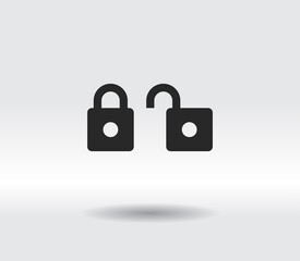 lock- Vector icon, vector illustration. Flat design style