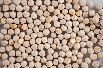 healthy chickpeas on white background