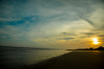 Beautiful sunset at mandarmani beach.