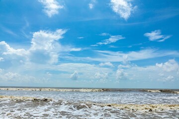 Beautiful sky and sea at mandarmani beach