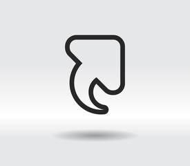 up arrow icon, vector illustration. Flat design style