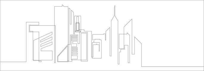 City landscapes line vector illustration