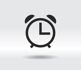 alarm clock icon, vector illustration. Flat design style