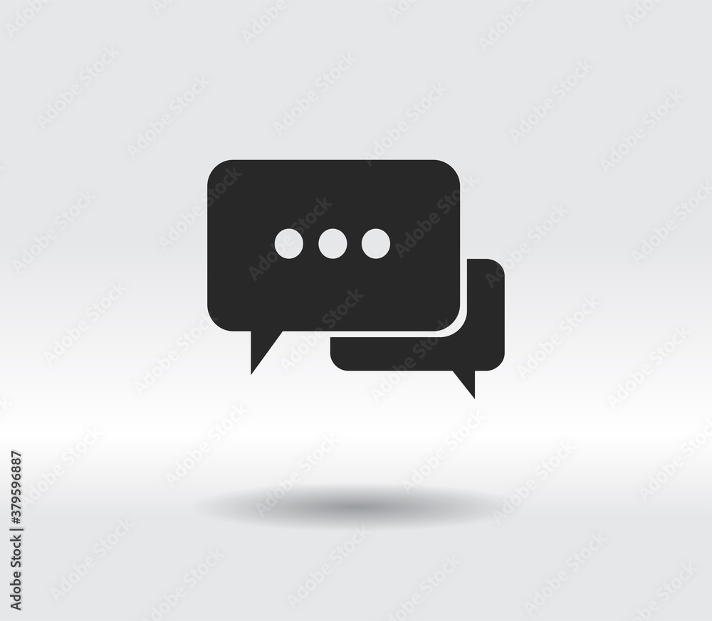 Poster speech bubbles icon. vector illustration with soft shadow on a gray background