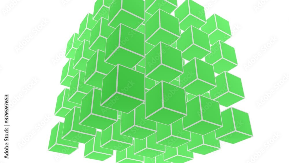 Aufkleber grid of 4x4 cubes oscillating 4 square boxes